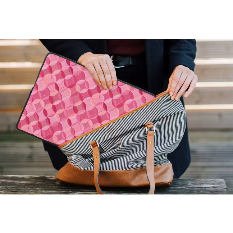 Geometrisch - Mozaïek - Modern - Roze laptophoes neopreen klein 279 -tas