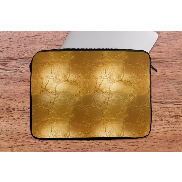 Bladgoud - Vintage - Textuur - Warm Goud laptophoes neopreen klein 279 -tafel