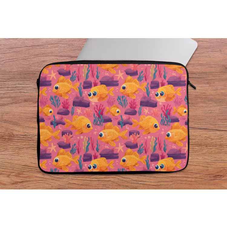 Goudvissen - Koraal - Kleurrijk laptophoes neopreen klein 279 -tafel
