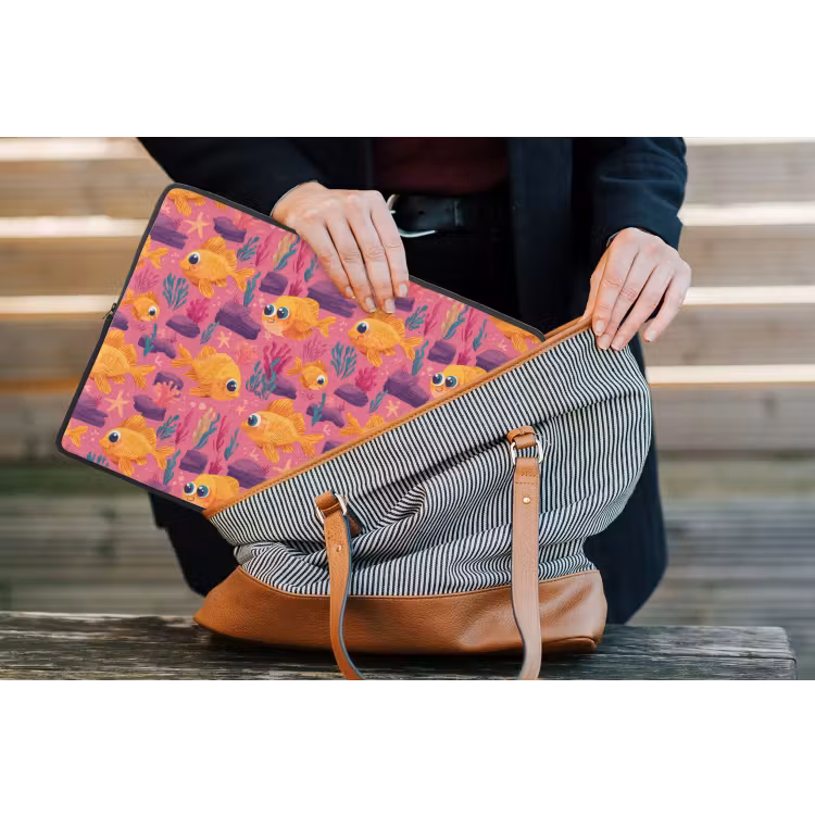 Goudvissen - Koraal - Kleurrijk laptophoes neopreen klein 279 -tas
