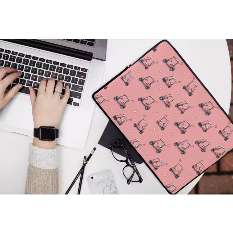 Golfkar - Retro - Roze laptophoes neopreen klein 279 -bureau