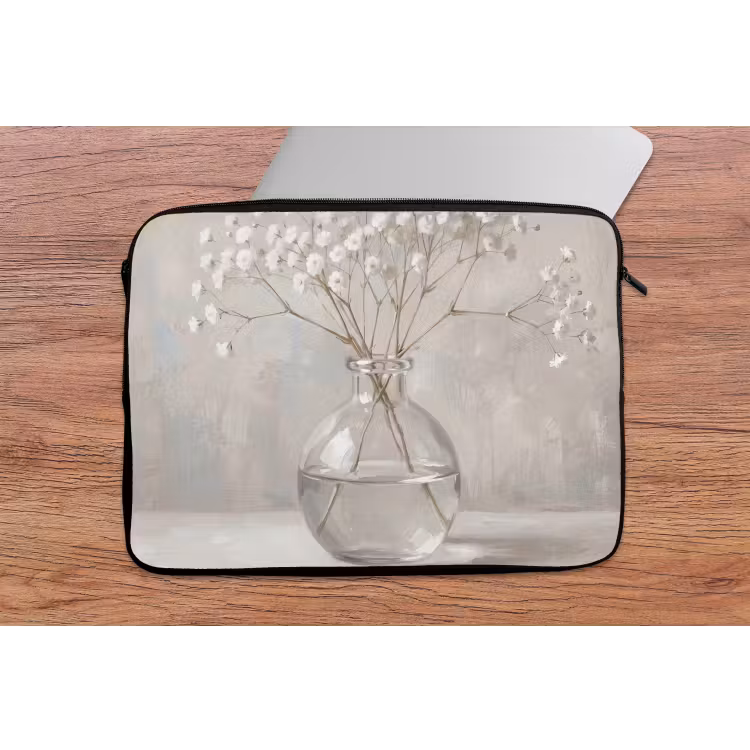 Gipskruid - Vaas - Wit laptophoes neopreen klein -tafel