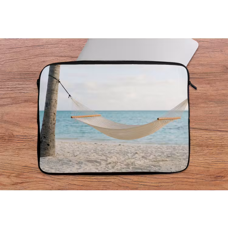 Hangmat - Strand - Wit laptophoes neopreen klein -tafel