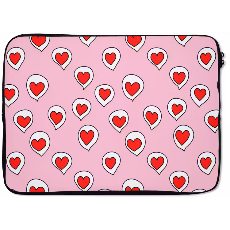 Hartjes - Patroon - Rood laptophoes neopreen klein 279 -zkaufland3dotto