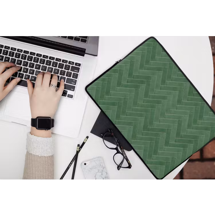 Visgraat - Wandtegel - Bosgroen laptophoes neopreen klein 279 -bureau