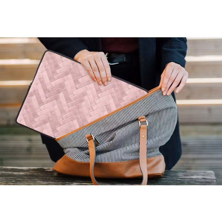 Visgraat - Wandtegel - Lichtroze laptophoes neopreen klein 279 -tas