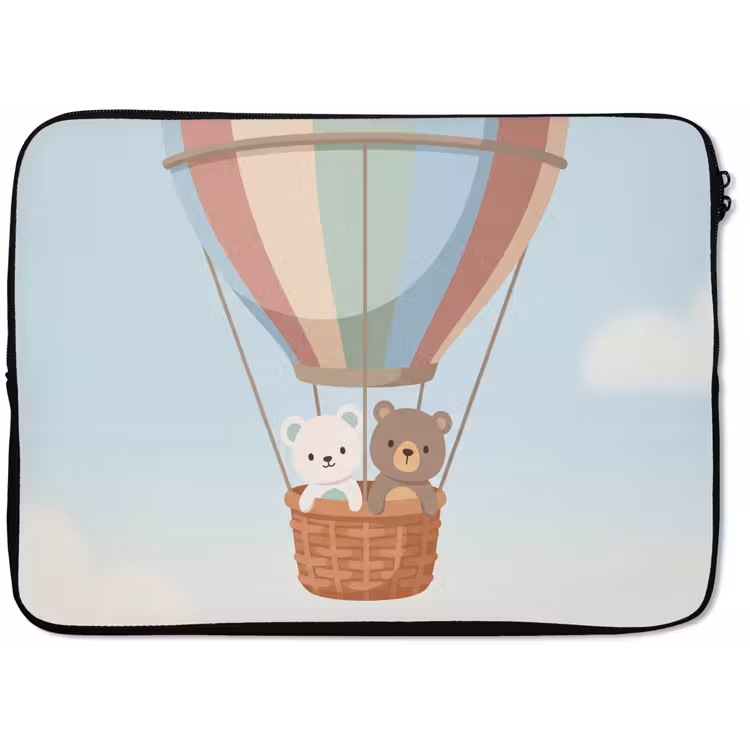 Luchtballon - Beren - Pastel laptophoes neopreen klein -zkaufland3dotto