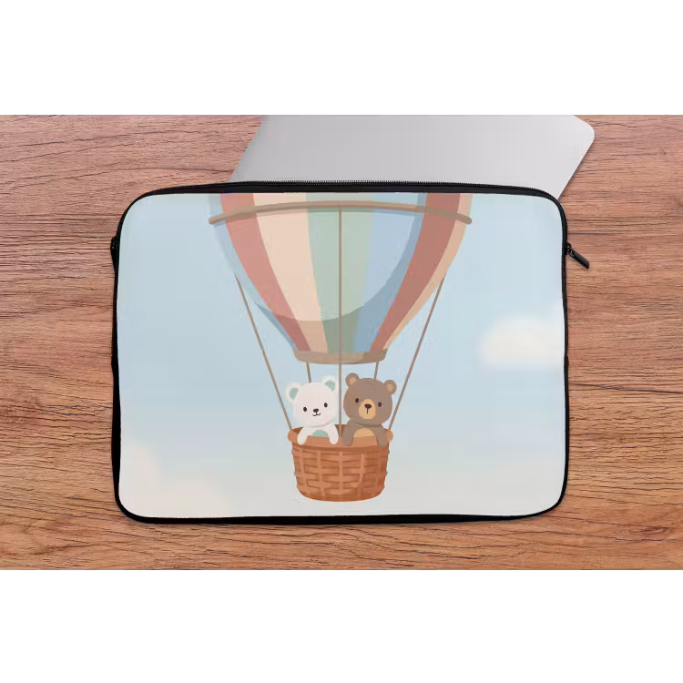 Luchtballon - Beren - Pastel laptophoes neopreen klein -tafel