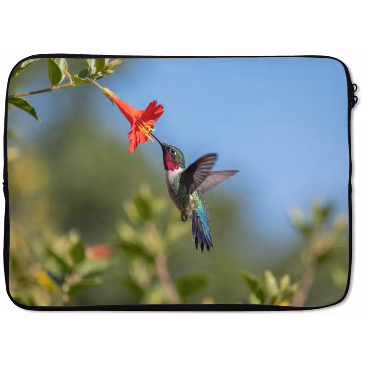 Kolibrie - Bloem - Natuur - Groen laptophoes neopreen klein -zkaufland3dotto