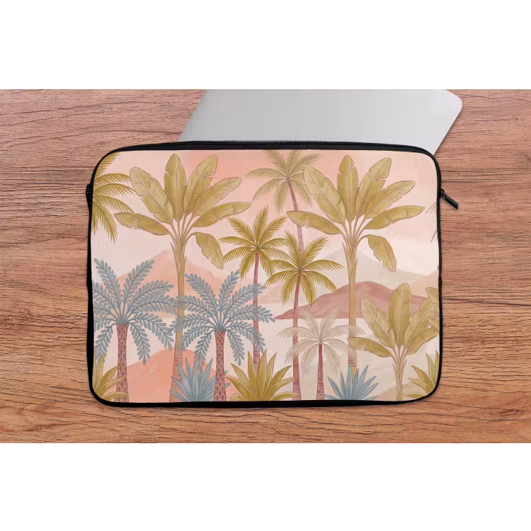 Illustratie - Palmbomen - Kleurrijk laptophoes neopreen klein -tafel