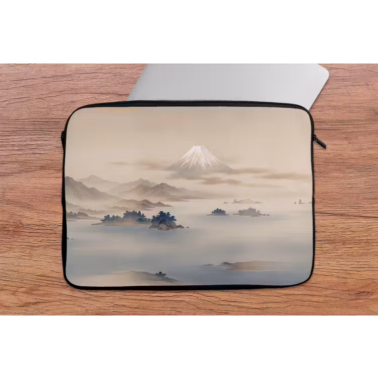 Japans - Landschap - Beige laptophoes neopreen klein -tafel