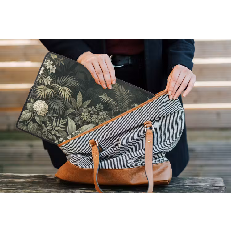 Jungle - Bladeren - Botanisch - Groen laptophoes neopreen klein -tas