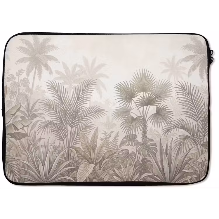 Jungle - Tropisch - Natuur -Vintage - Beige laptophoes neopreen klein -zkaufland3dotto