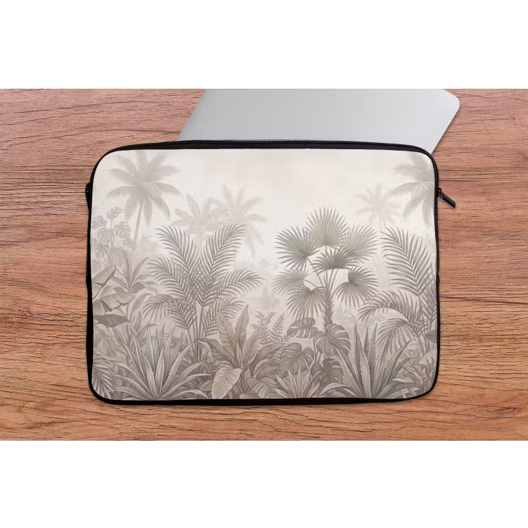 Jungle - Tropisch - Natuur -Vintage - Beige laptophoes neopreen klein -tafel