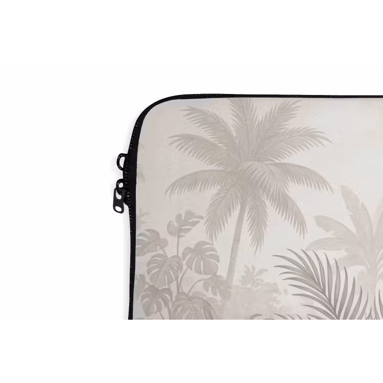 Jungle - Tropisch - Natuur -Vintage - Beige laptophoes neopreen klein -detail