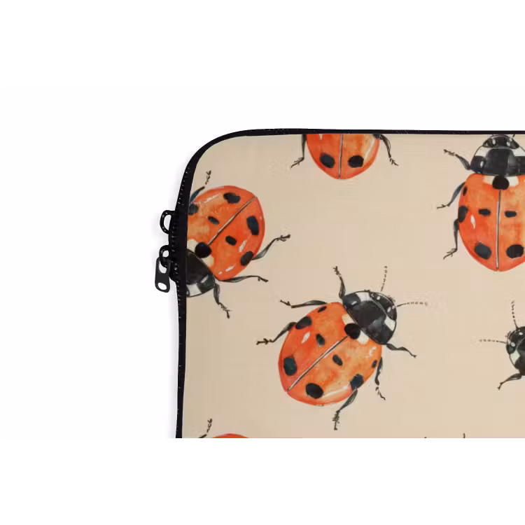 Lieveheersbeestjes - Patroon - Rood laptophoes neopreen klein 279 -detail