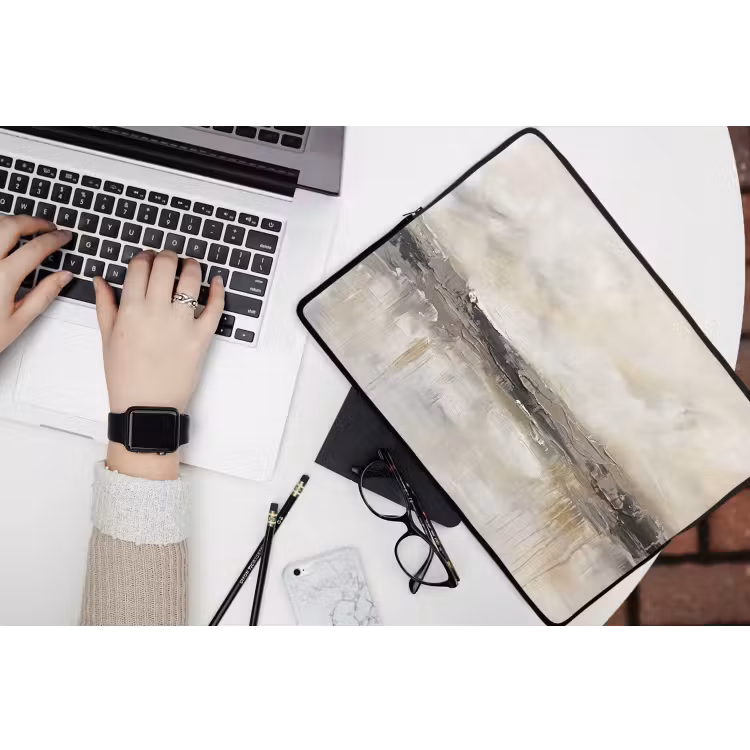 Landschap - Horizon - Natuur - Abstract - Neutraal laptophoes neopreen klein -bureau