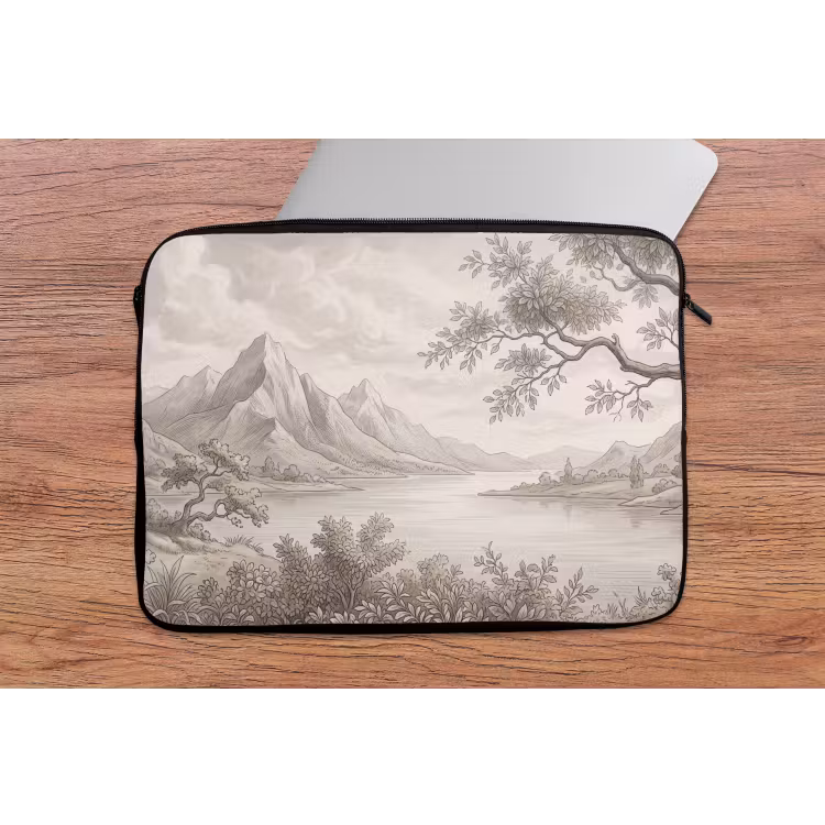 Landschap - Bergen - Meer - Natuur laptophoes neopreen klein -tafel