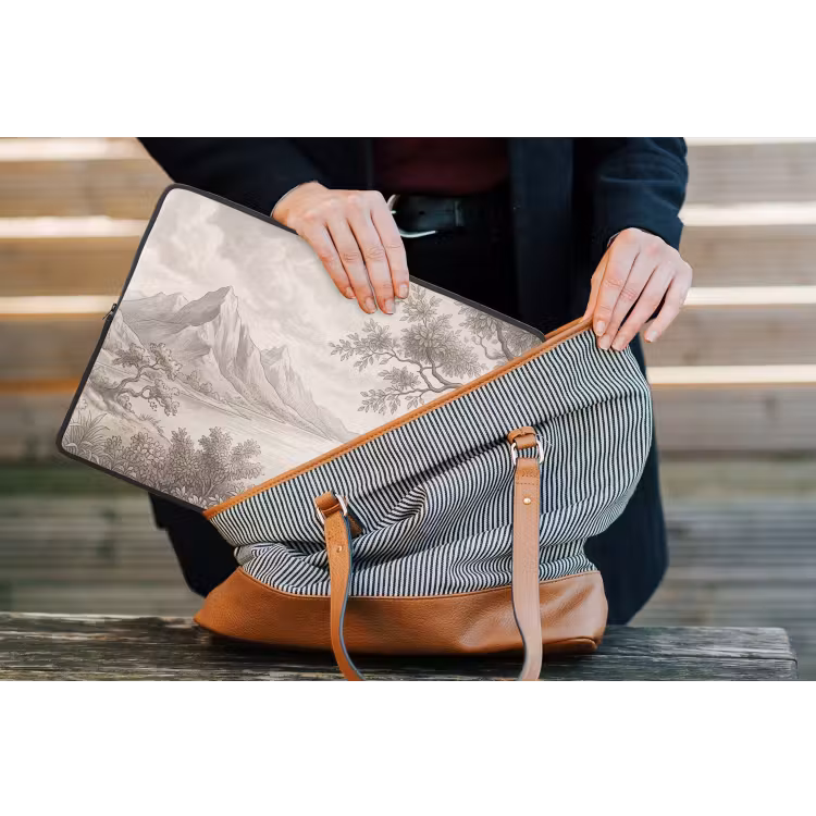 Landschap - Bergen - Meer - Natuur laptophoes neopreen klein -tas