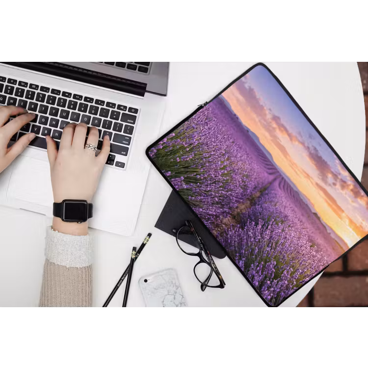 Lavendel - Veld - Natuur - Paars laptophoes neopreen klein -bureau