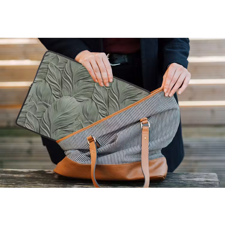 Bladeren - Textuur - Groen laptophoes neopreen klein 279 -tas