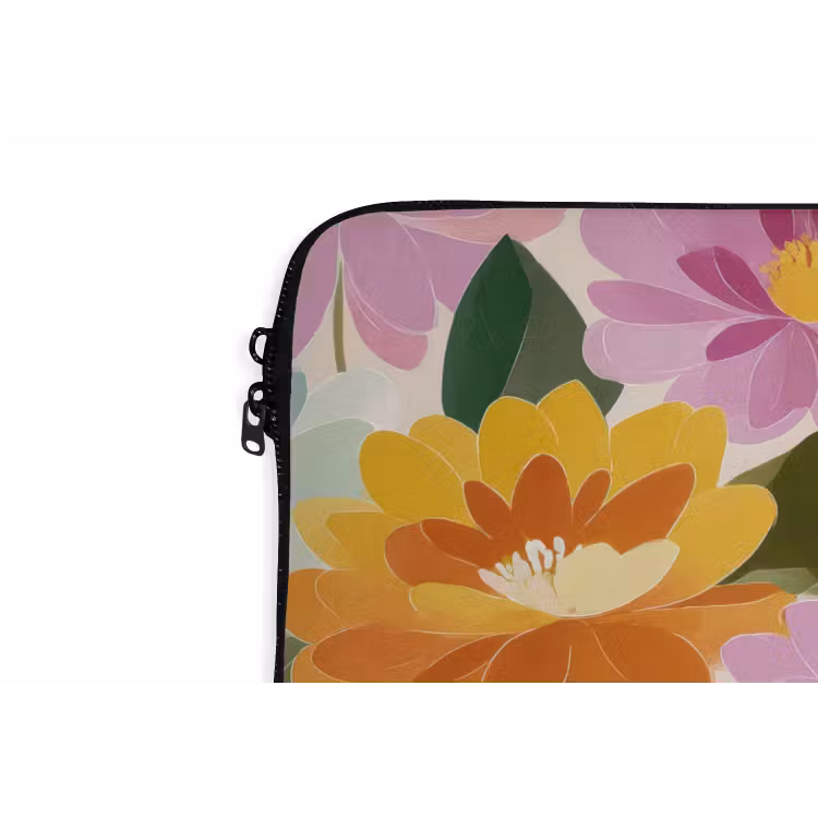 Lelies - Aquarel - Pastel laptophoes neopreen klein 279 -detail