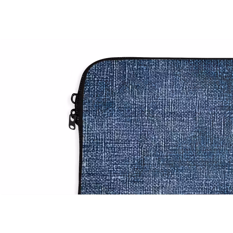 Linnen - Textuur - Patroon - Denim - Rustiek laptophoes neopreen klein 279 -detail