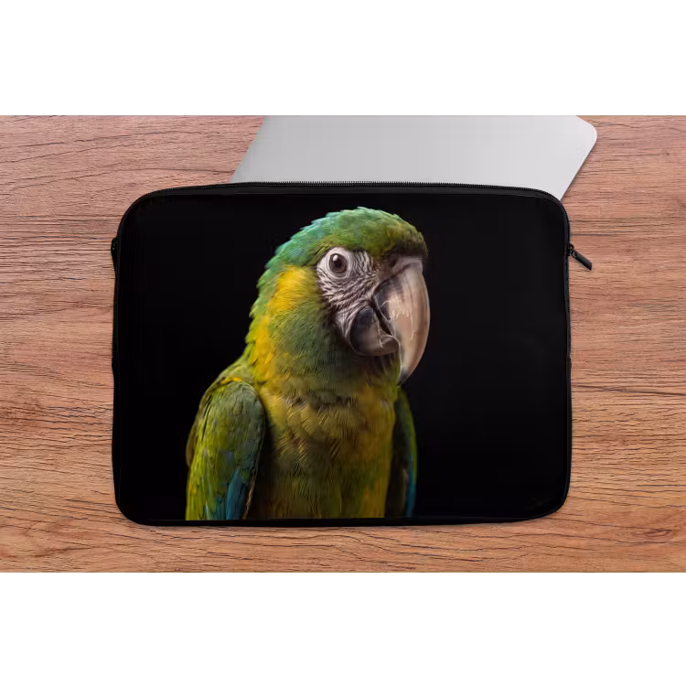 Ara - Portret - Groen laptophoes neopreen klein -tafel