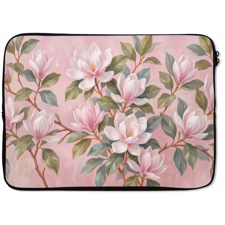 Magnolia's - Patroon - Roze laptophoes neopreen klein -zkaufland3dotto