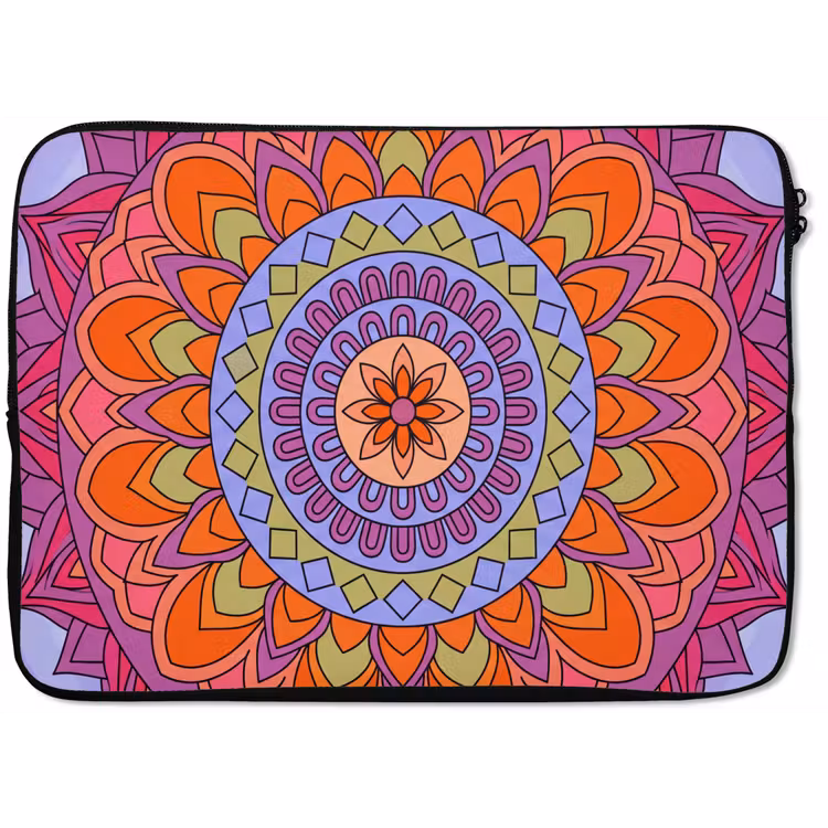 Mandala - Cirkel - Abstract - Kleurrijk - Patroon laptophoes neopreen klein -zkaufland3dotto