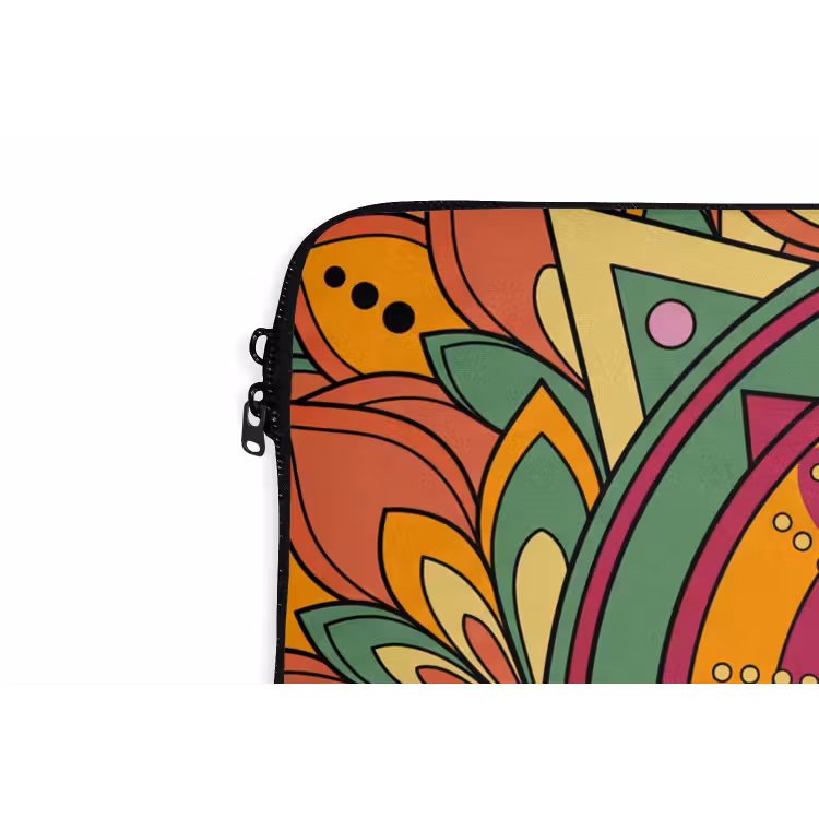 Mandala - Bloemen - Abstract - Kleurrijk laptophoes neopreen klein -detail