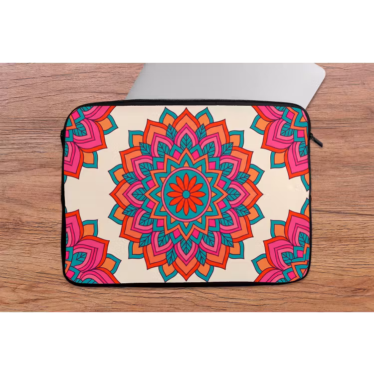 Mandala - Patroon - Abstract - Kleurrijk - Modern laptophoes neopreen klein -tafel