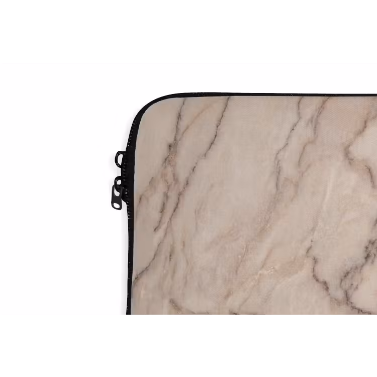 Marmer - Patroon - Abstract - Modern - Beige laptophoes neopreen klein -detail