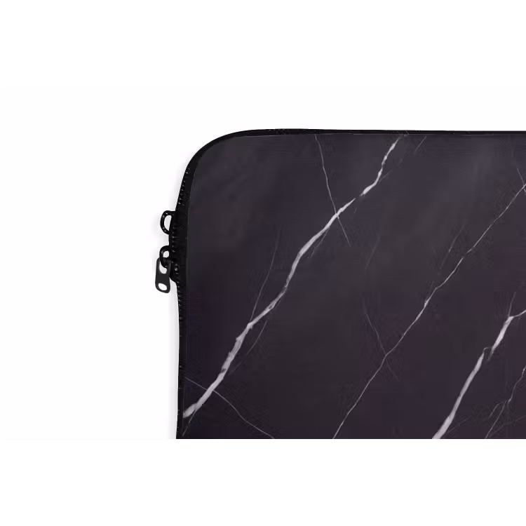 Marmer - Patroon - Abstract - Modern - Zwart laptophoes neopreen klein -detail
