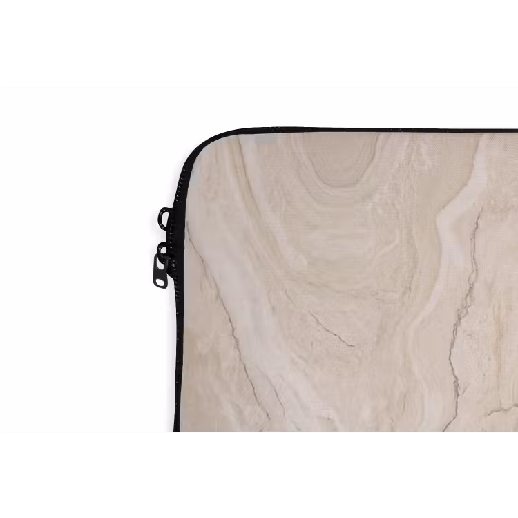 Marmer - Patroon - Beige - Steen - Abstract laptophoes neopreen klein -detail