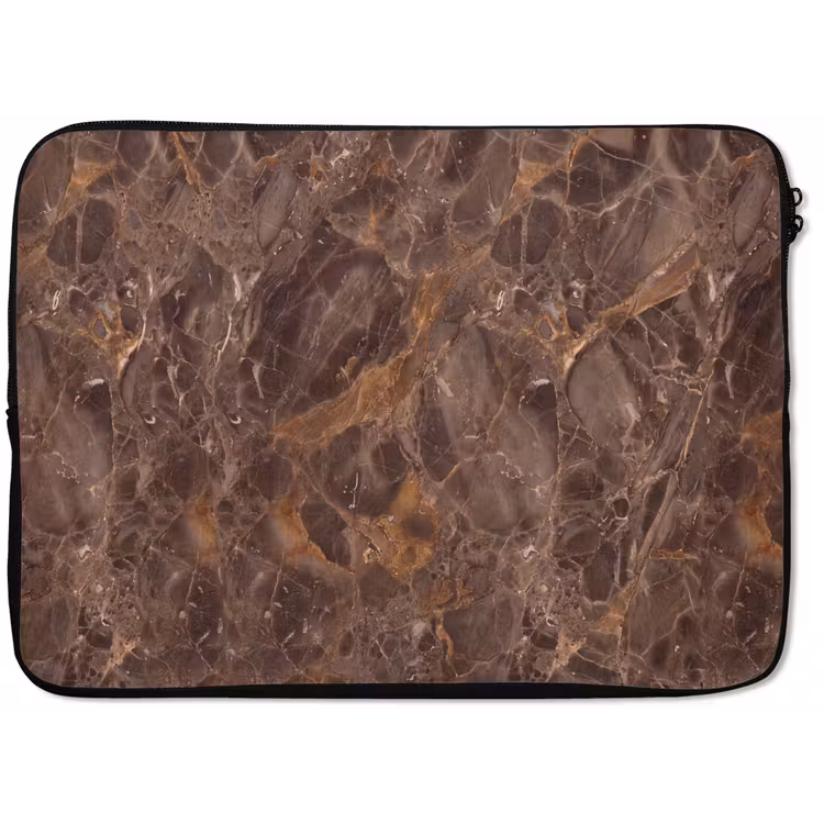 Marmer - Patroon - Natuur - Bruin - Goud laptophoes neopreen klein -zkaufland3dotto
