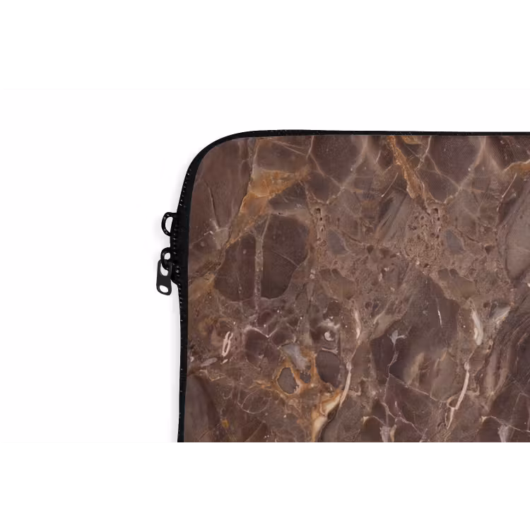 Marmer - Patroon - Natuur - Bruin - Goud laptophoes neopreen klein -detail
