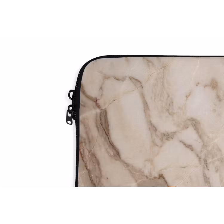 Marmer - Aderen - Textuur - Beige - Modern laptophoes neopreen klein -detail
