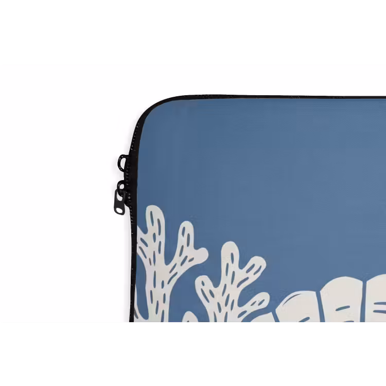 Zeeleven - Koraal - Schelp - Vis - Illustratie - Onderwater laptophoes neopreen klein -detail