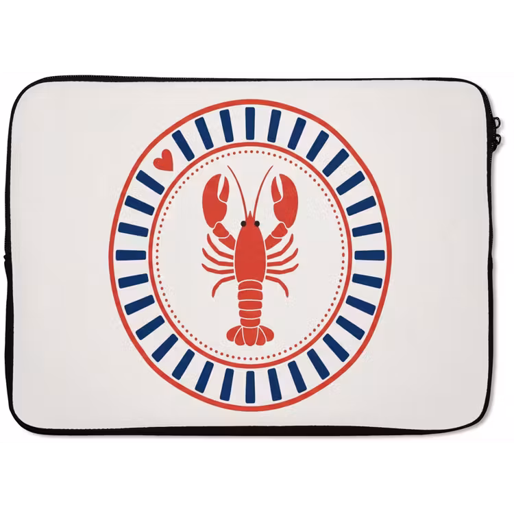 Zeeleven - Kreeft - Embleem - Grafisch - Rood laptophoes neopreen klein -zkaufland3dotto