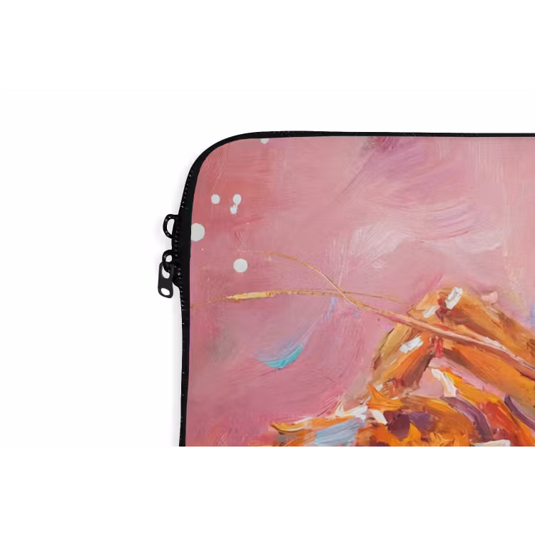 Zeeleven - Kreeft - Spatters - Abstract - Roze laptophoes neopreen klein -detail