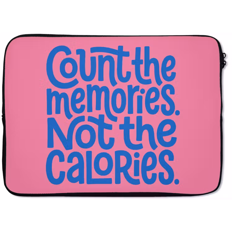 Memories - Roze - Blauw - Quote laptophoes neopreen klein -zkaufland3dotto
