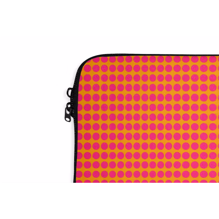 Modern - Stippen - Oranje laptophoes neopreen klein 279 -detail