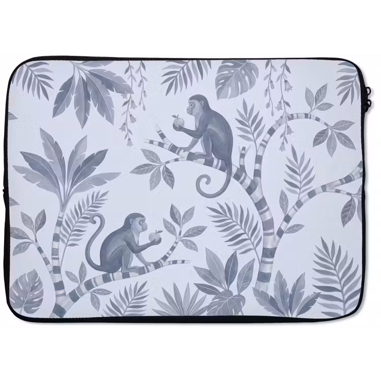 Aap - Boom - Bladeren - Jungle - Illustratie laptophoes neopreen klein -zkaufland3dotto