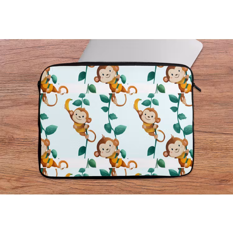 Apen - Lianen - Kleurrijk laptophoes neopreen klein 279 -tafel
