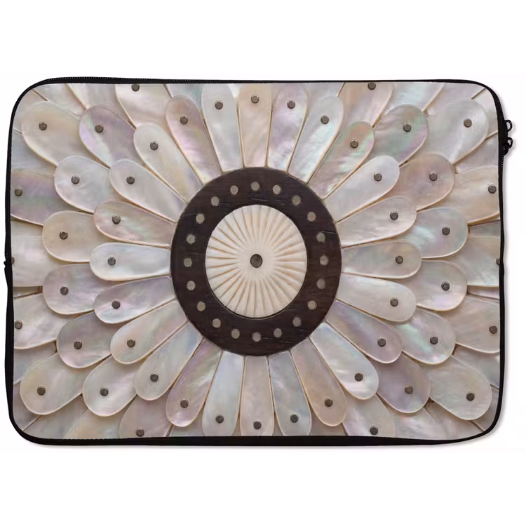 Parelmoer - Patroon - Decoratie - Ambacht - Wit laptophoes neopreen klein -zkaufland3dotto