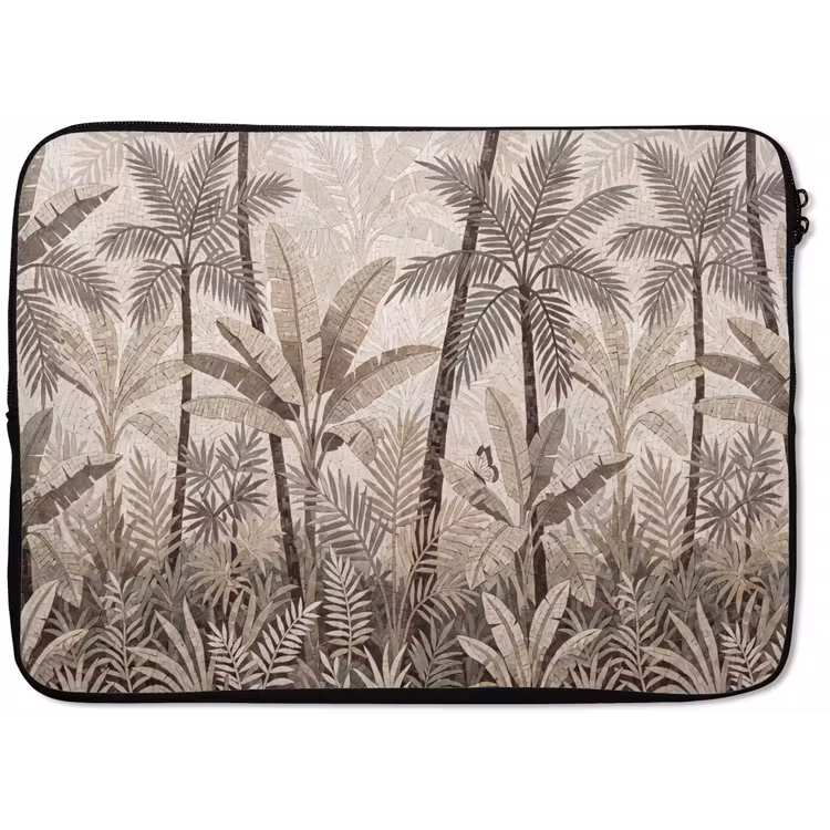 Natuur - Bladeren - Landschap - Mozaïek - Beige laptophoes neopreen klein -zkaufland3dotto
