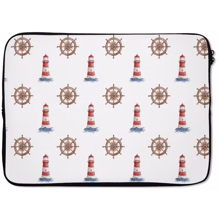 Nautisch - Klassiek - Rood laptophoes neopreen klein 279 -zkaufland3dotto