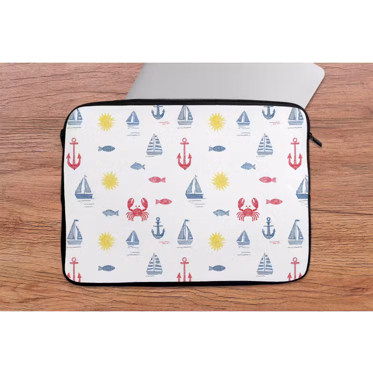 Nautisch - Illustraties - Kleurrijk laptophoes neopreen klein 279 -tafel