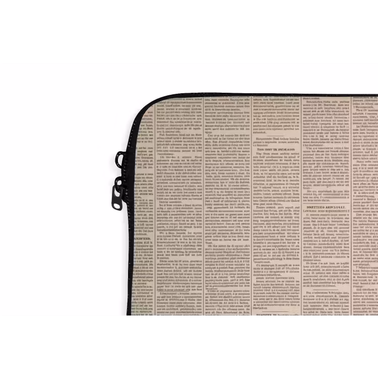 Krant - Nieuws - Historisch - Vintage - Beige laptophoes neopreen klein -detail